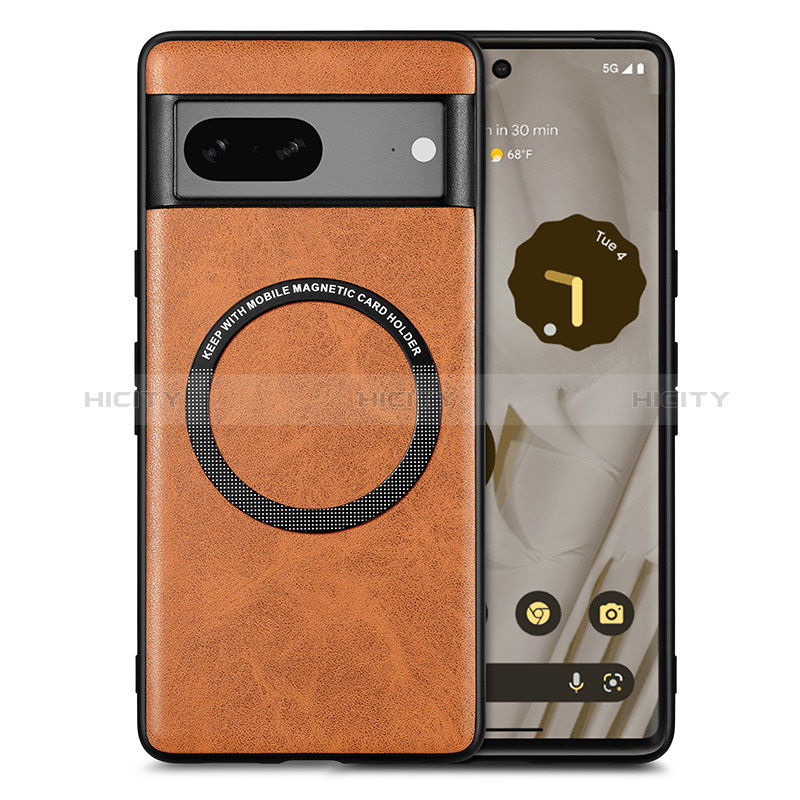 Funda Silicona Goma de Cuero Carcasa con Magnetico S02D para Google Pixel 7 5G