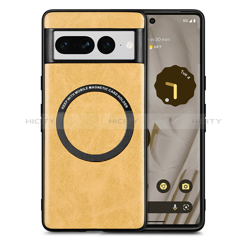 Funda Silicona Goma de Cuero Carcasa con Magnetico S02D para Google Pixel 7 Pro 5G