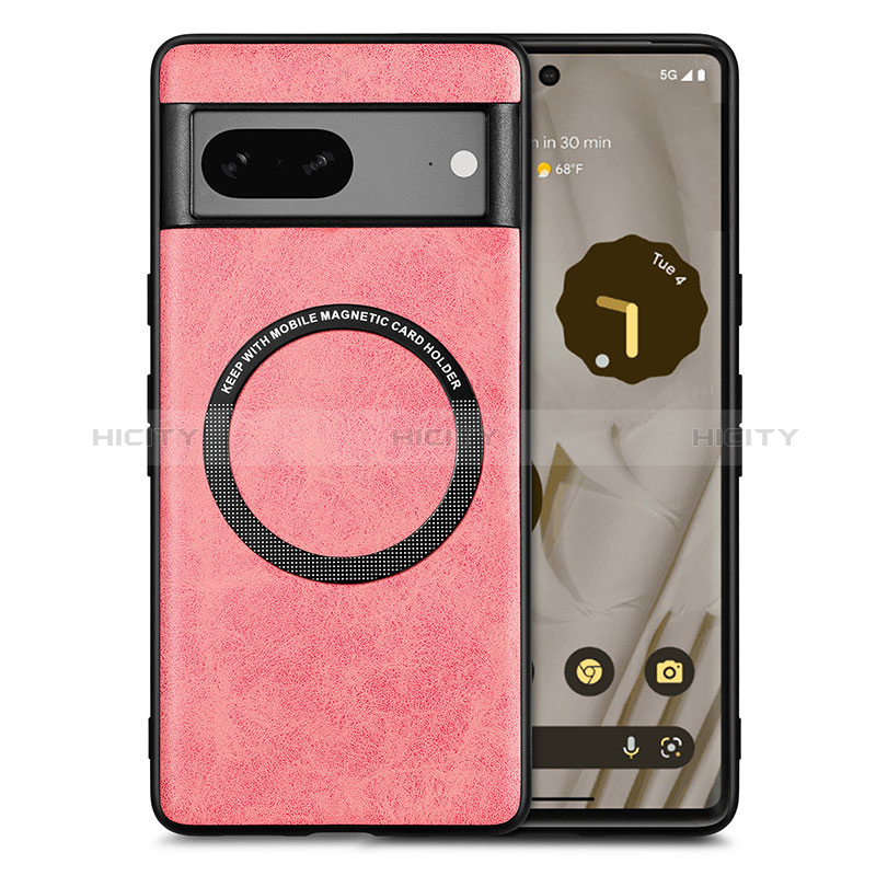 Funda Silicona Goma de Cuero Carcasa con Magnetico S02D para Google Pixel 7a 5G