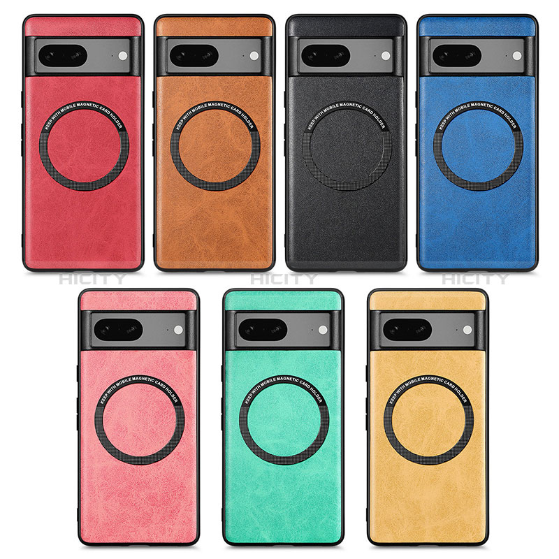 Funda Silicona Goma de Cuero Carcasa con Magnetico S02D para Google Pixel 7a 5G