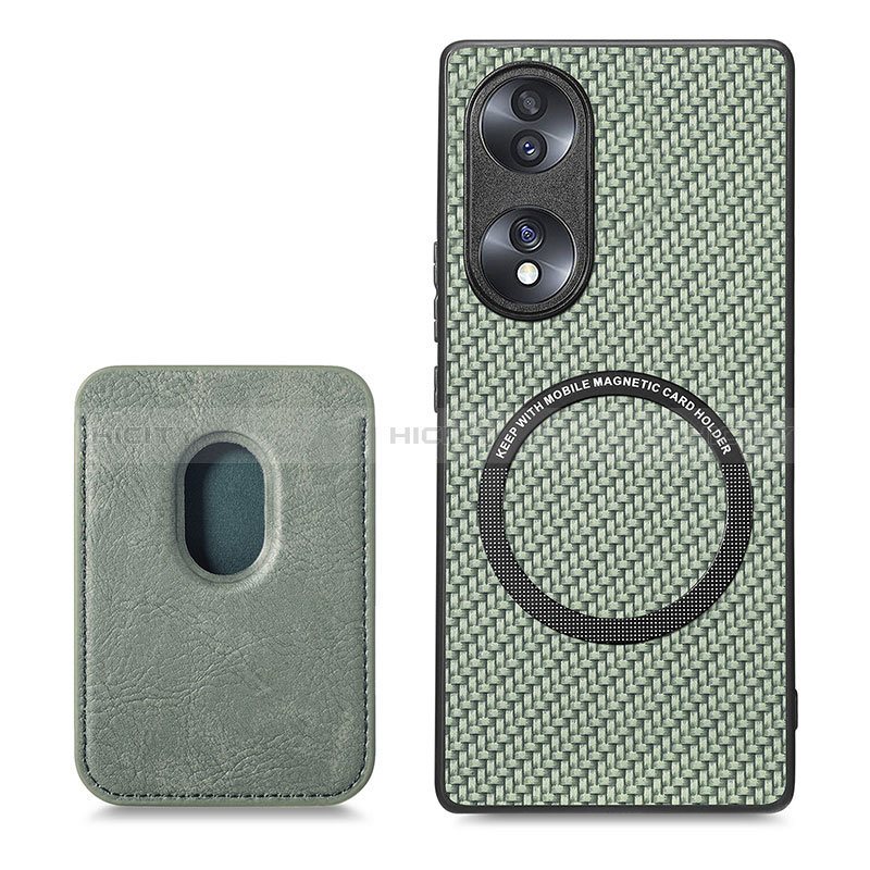 Funda Silicona Goma de Cuero Carcasa con Magnetico S02D para Huawei Honor 70 5G