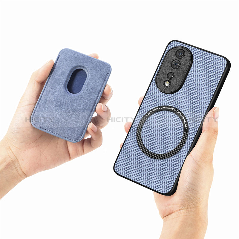 Funda Silicona Goma de Cuero Carcasa con Magnetico S02D para Huawei Honor 80 5G