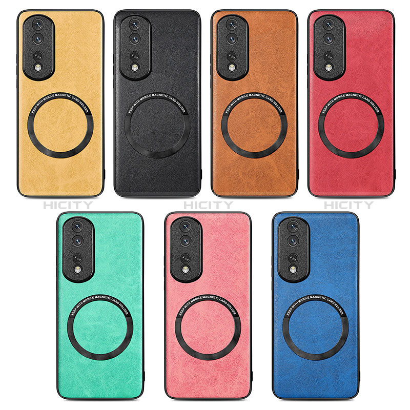 Funda Silicona Goma de Cuero Carcasa con Magnetico S02D para Huawei Honor 80 Pro 5G