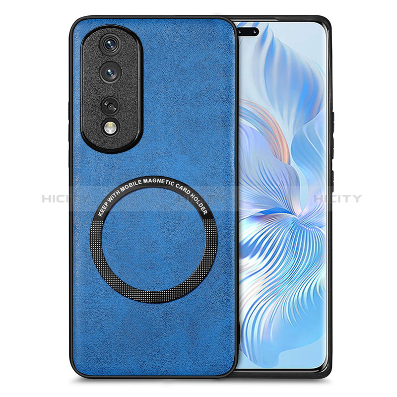 Funda Silicona Goma de Cuero Carcasa con Magnetico S02D para Huawei Honor 80 Pro 5G