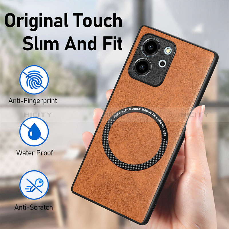 Funda Silicona Goma de Cuero Carcasa con Magnetico S02D para Huawei Honor 80 SE 5G