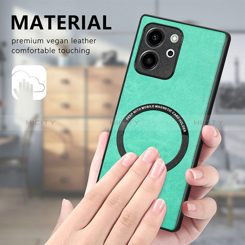 Funda Silicona Goma de Cuero Carcasa con Magnetico S02D para Huawei Honor 80 SE 5G