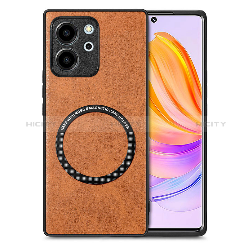 Funda Silicona Goma de Cuero Carcasa con Magnetico S02D para Huawei Honor 80 SE 5G