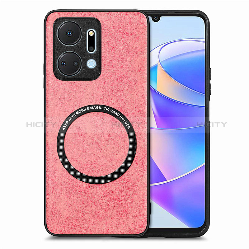 Funda Silicona Goma de Cuero Carcasa con Magnetico S02D para Huawei Honor X7a