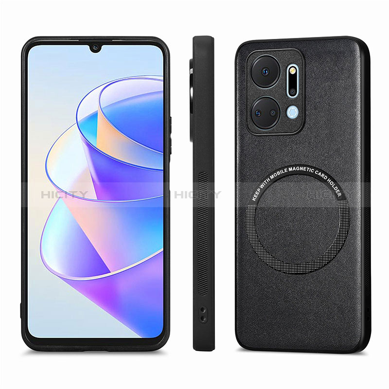 Funda Silicona Goma de Cuero Carcasa con Magnetico S02D para Huawei Honor X7a