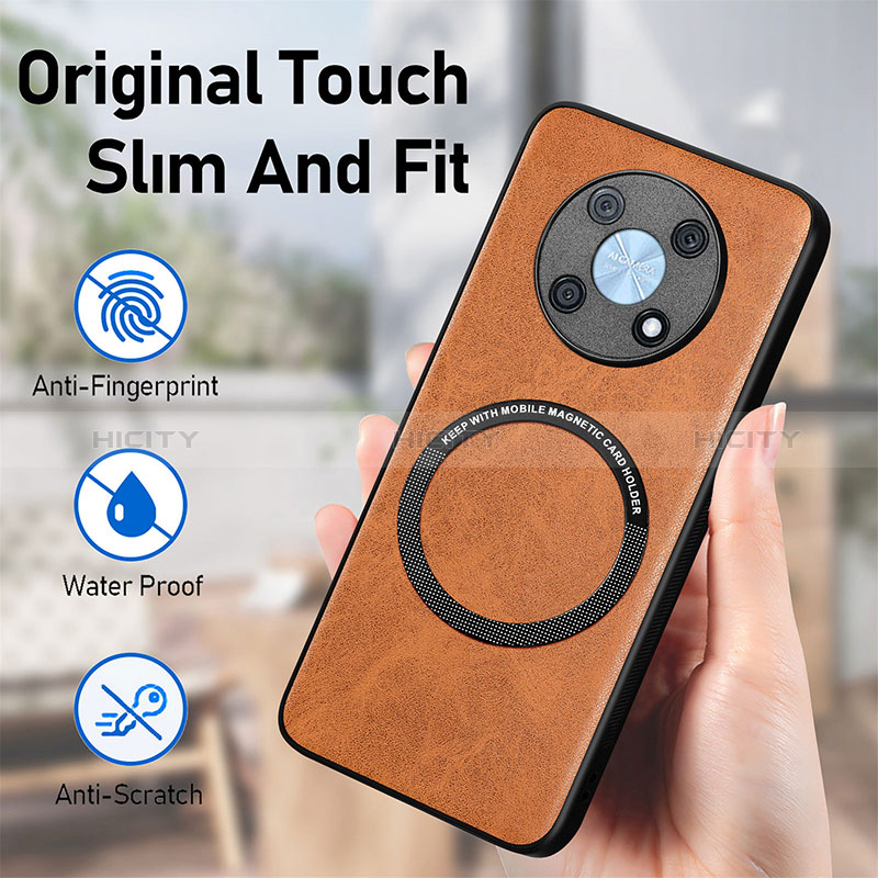 Funda Silicona Goma de Cuero Carcasa con Magnetico S02D para Huawei Nova Y90