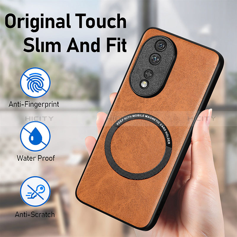 Funda Silicona Goma de Cuero Carcasa con Magnetico S03D para Huawei Honor 80 5G