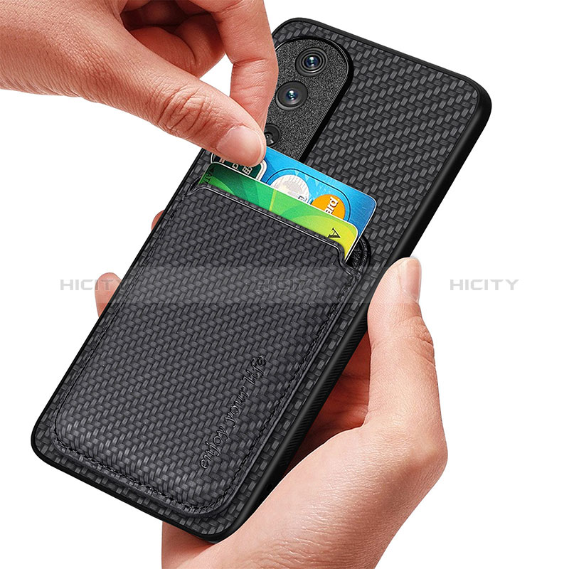 Funda Silicona Goma de Cuero Carcasa con Magnetico S03D para Huawei Honor 80 Pro 5G