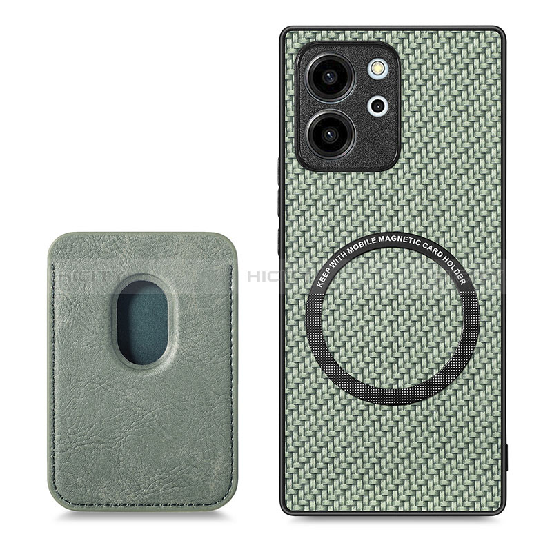 Funda Silicona Goma de Cuero Carcasa con Magnetico S03D para Huawei Honor 80 SE 5G Verde