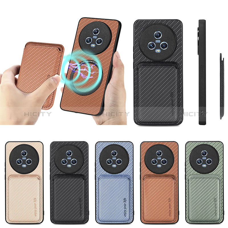 Funda Silicona Goma de Cuero Carcasa con Magnetico S03D para Huawei Honor Magic5 5G