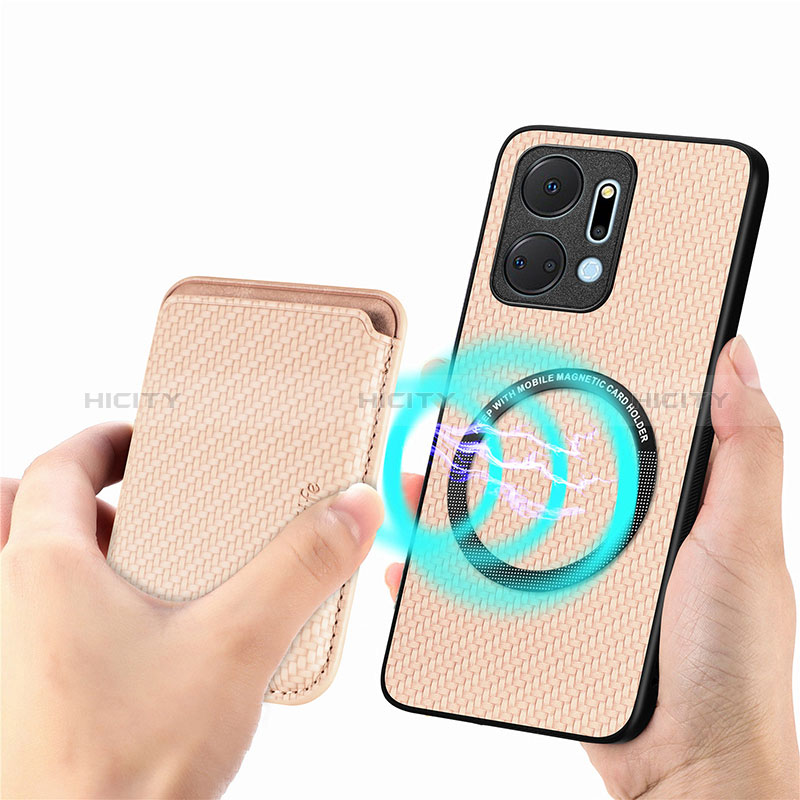 Funda Silicona Goma de Cuero Carcasa con Magnetico S03D para Huawei Honor X7a