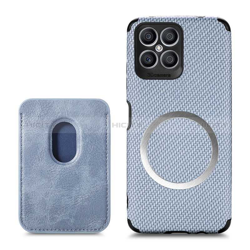 Funda Silicona Goma de Cuero Carcasa con Magnetico S03D para Huawei Honor X8 4G