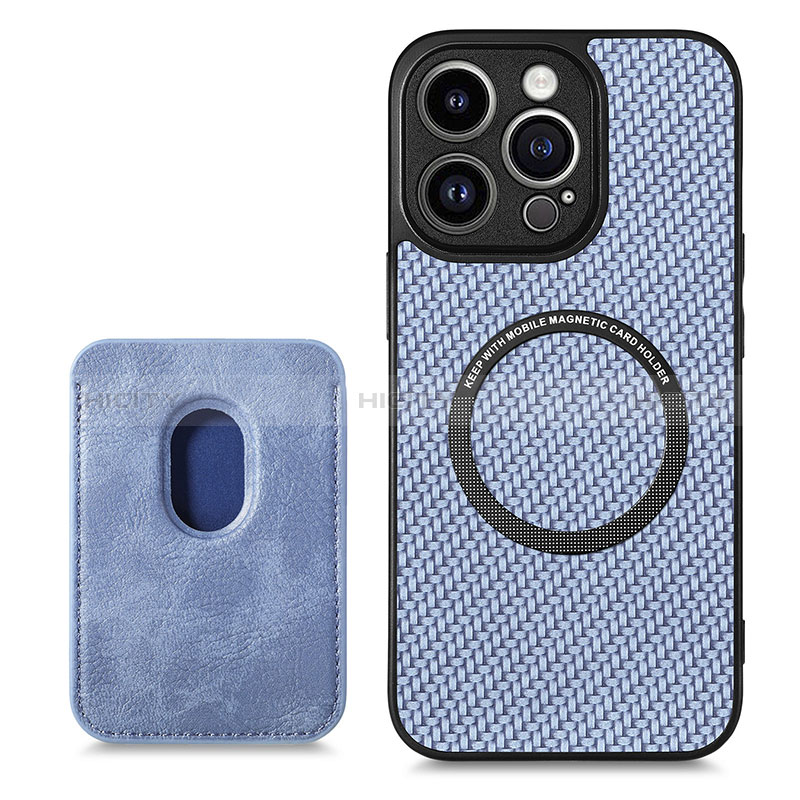 Funda Silicona Goma de Cuero Carcasa con Magnetico S08D para Apple iPhone 14 Pro Max