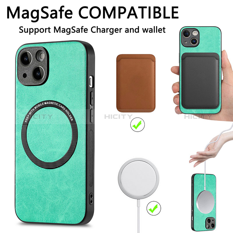 Funda Silicona Goma de Cuero Carcasa con Magnetico S11D para Apple iPhone 13