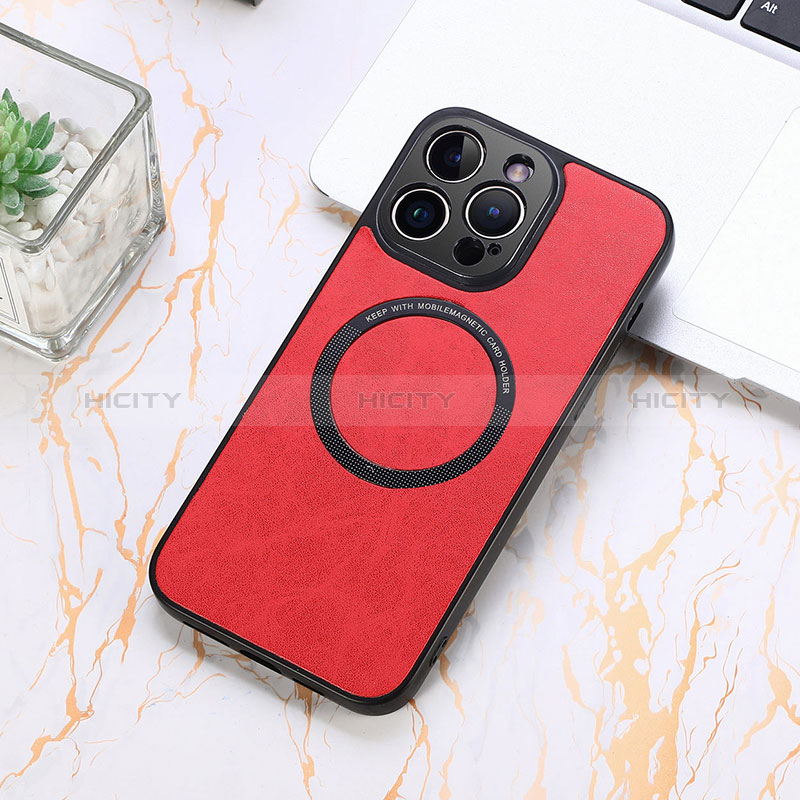 Funda Silicona Goma de Cuero Carcasa con Magnetico S11D para Apple iPhone 13 Pro