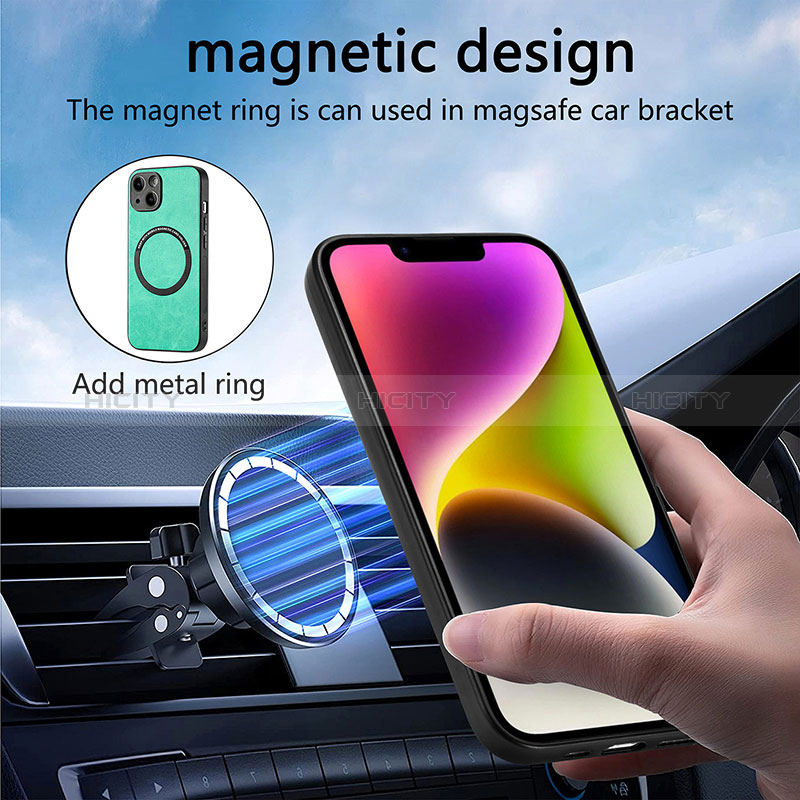 Funda Silicona Goma de Cuero Carcasa con Magnetico S11D para Apple iPhone 15 Plus