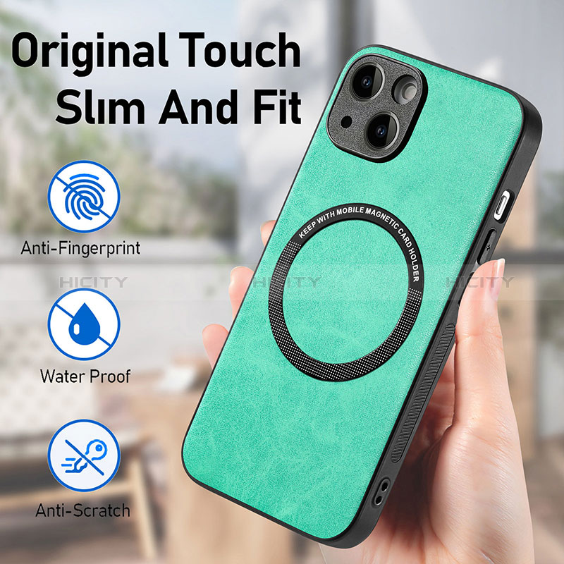 Funda Silicona Goma de Cuero Carcasa con Magnetico S11D para Apple iPhone 15 Plus