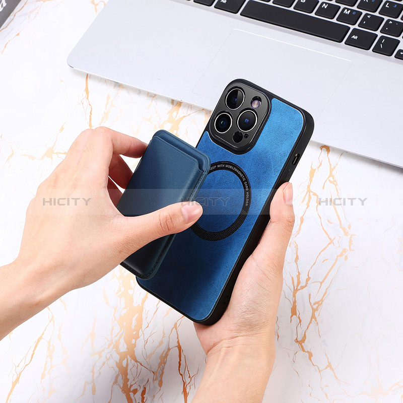 Funda Silicona Goma de Cuero Carcasa con Magnetico S11D para Apple iPhone 15 Pro