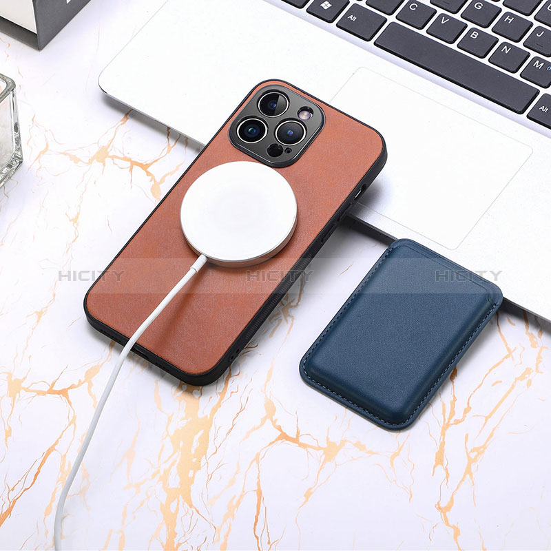 Funda Silicona Goma de Cuero Carcasa con Magnetico S11D para Apple iPhone 15 Pro