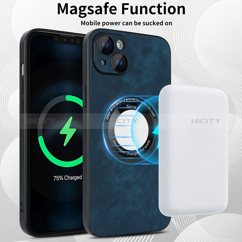 Funda Silicona Goma de Cuero Carcasa con Magnetico S14D para Apple iPhone 14