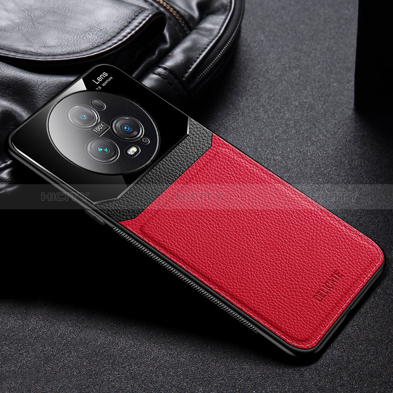 Funda Silicona Goma de Cuero Carcasa FL1 para Huawei Honor Magic5 Pro 5G Rojo