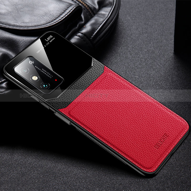 Funda Silicona Goma de Cuero Carcasa FL1 para Huawei Honor X10 Max 5G Rojo