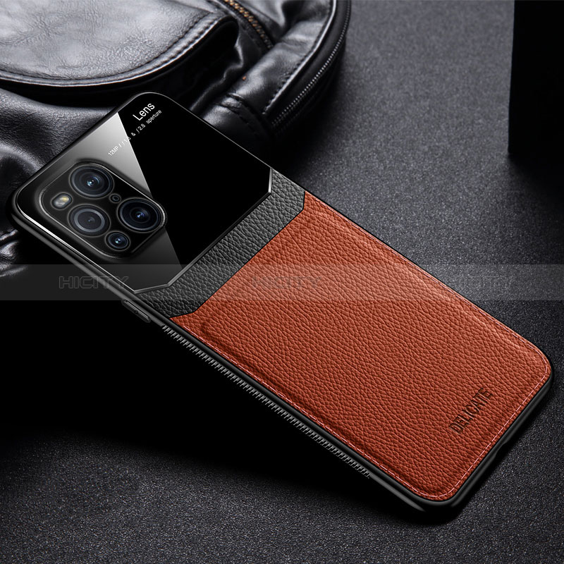 Funda Silicona Goma de Cuero Carcasa FL1 para Oppo Find X3 5G