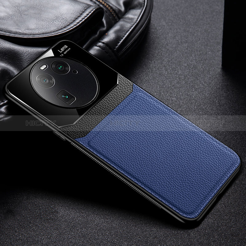 Funda Silicona Goma de Cuero Carcasa FL1 para Oppo Find X6 5G Azul