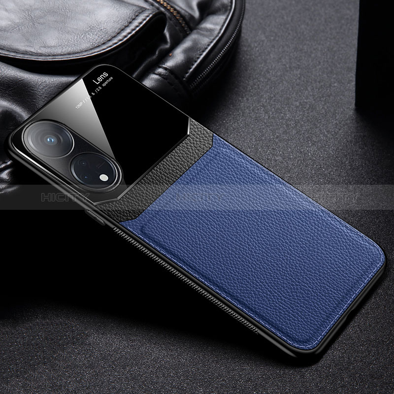 Funda Silicona Goma de Cuero Carcasa FL1 para Oppo Reno8 T 4G Azul