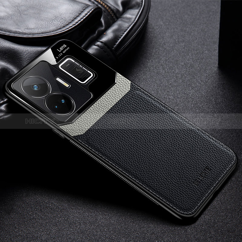 Funda Silicona Goma de Cuero Carcasa FL1 para Realme GT Neo5 240W 5G Negro