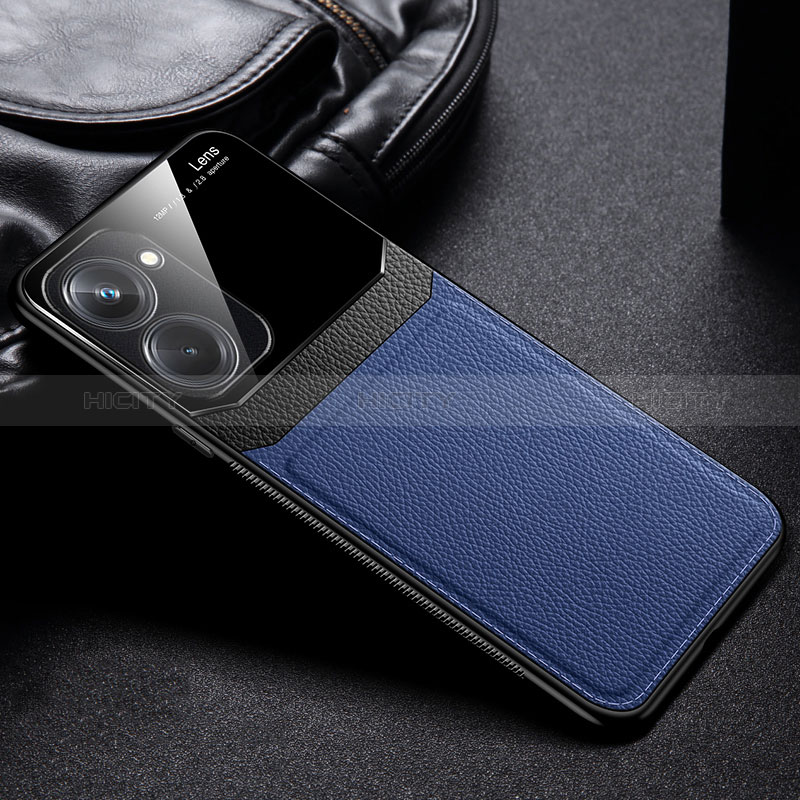 Funda Silicona Goma de Cuero Carcasa FL1 para Realme Q5x 5G Azul