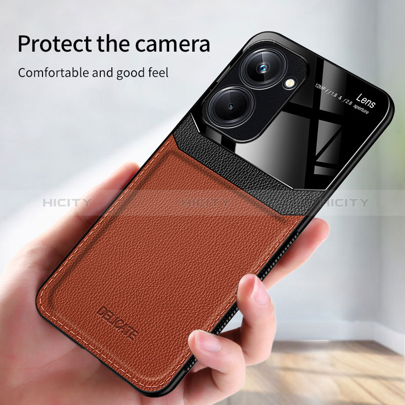 Funda Silicona Goma de Cuero Carcasa FL1 para Realme V30t 5G