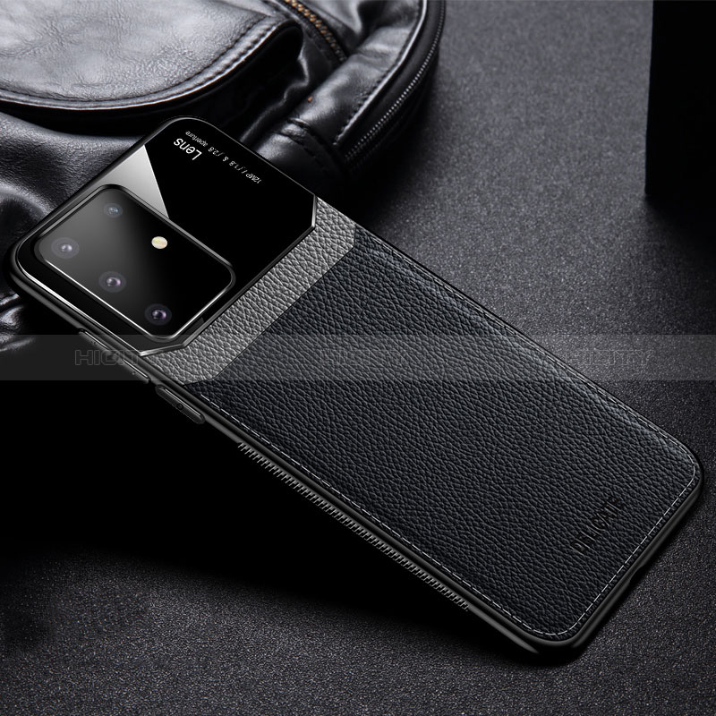 Funda Silicona Goma de Cuero Carcasa FL1 para Samsung Galaxy A91 Negro