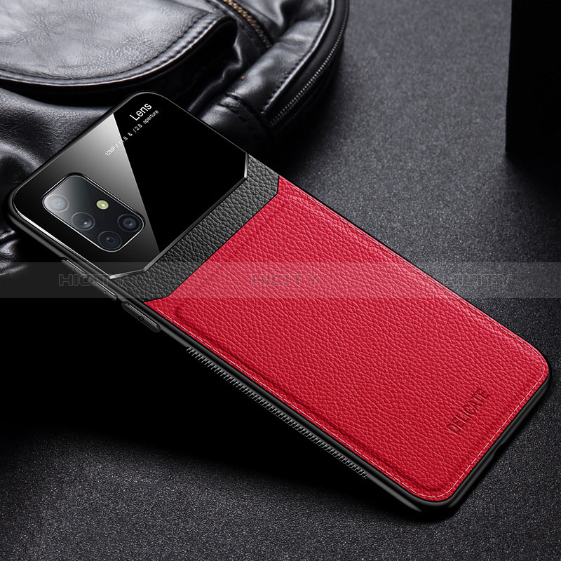 Funda Silicona Goma de Cuero Carcasa FL1 para Samsung Galaxy M51 Rojo