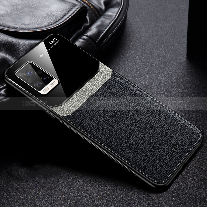 Funda Silicona Goma de Cuero Carcasa FL1 para Vivo V20 Negro