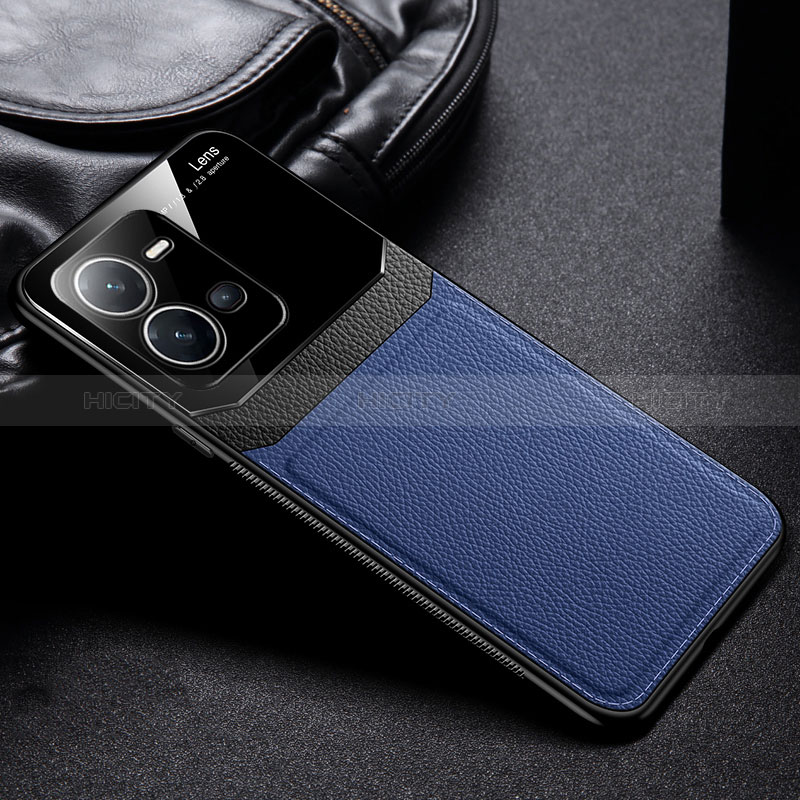 Funda Silicona Goma de Cuero Carcasa FL1 para Vivo V25e Azul