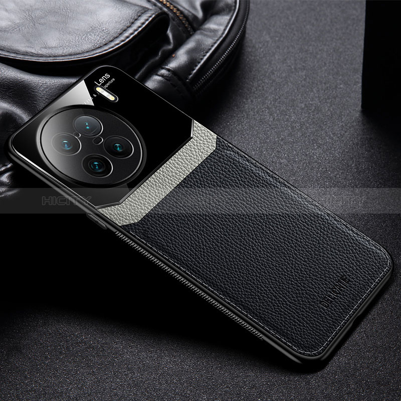 Funda Silicona Goma de Cuero Carcasa FL1 para Vivo X90 Pro+ Plus 5G Negro