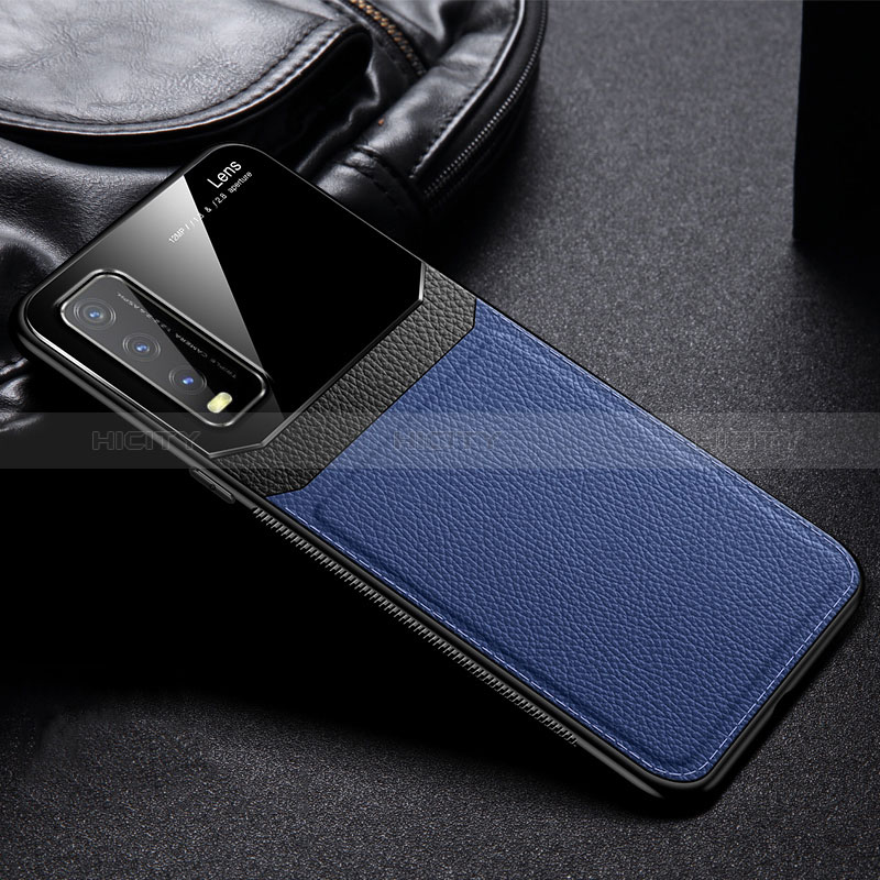 Funda Silicona Goma de Cuero Carcasa FL1 para Vivo Y20a Azul