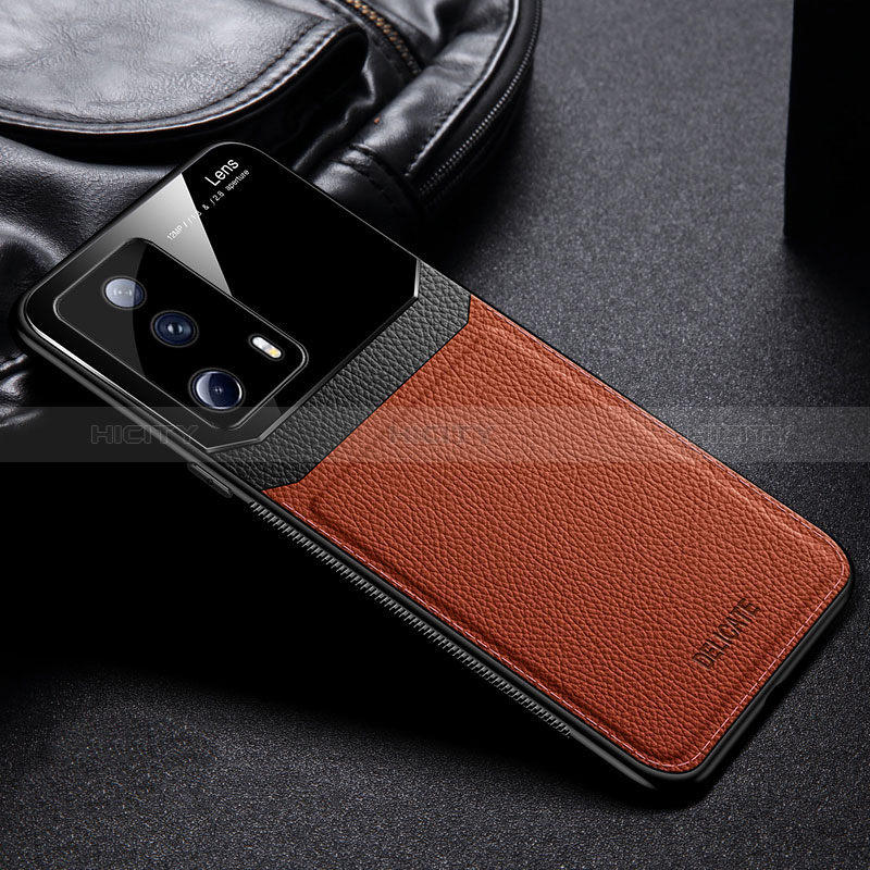 Funda Silicona Goma de Cuero Carcasa FL1 para Xiaomi Mi 12 Lite NE 5G Marron