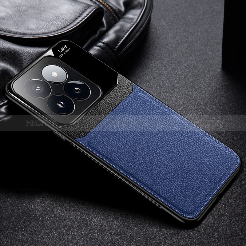 Funda Silicona Goma de Cuero Carcasa FL1 para Xiaomi Mi 14 5G Azul