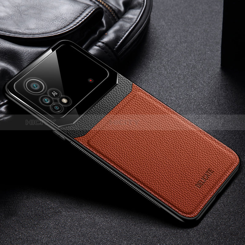 Funda Silicona Goma de Cuero Carcasa FL1 para Xiaomi Poco X4 Pro 5G Marron