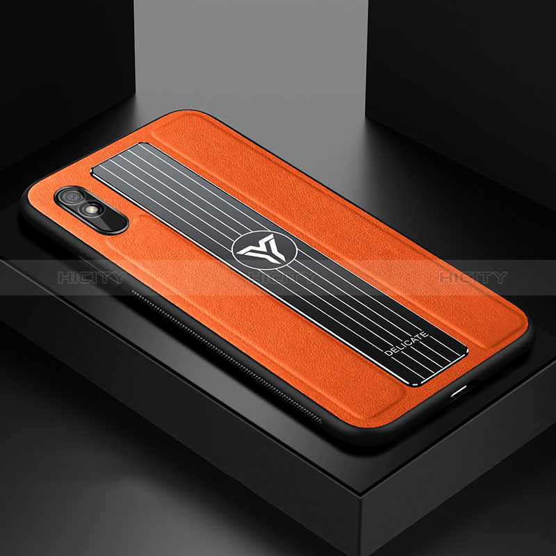 Funda Silicona Goma de Cuero Carcasa FL2 para Xiaomi Redmi 9A Naranja