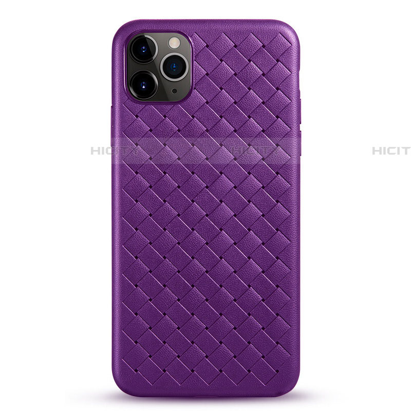 Funda Silicona Goma de Cuero Carcasa G01 para Apple iPhone 11 Pro Max Morado