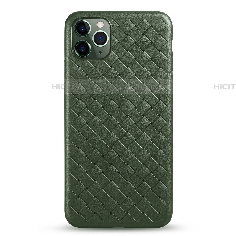 Funda Silicona Goma de Cuero Carcasa G01 para Apple iPhone 11 Pro Max Verde