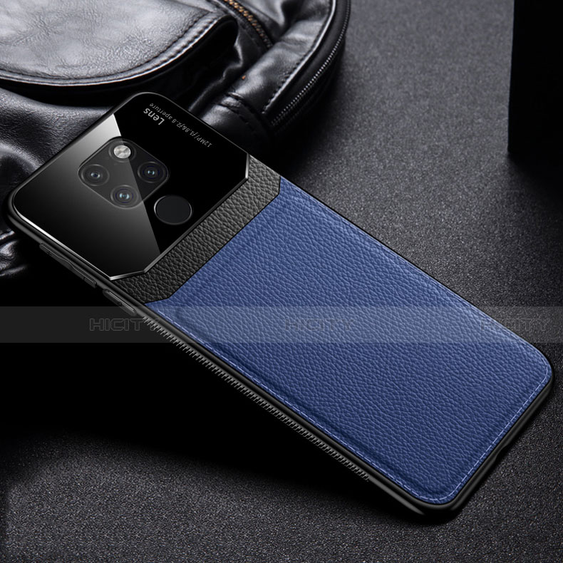 Funda Silicona Goma de Cuero Carcasa H01 para Huawei Mate 20 Azul