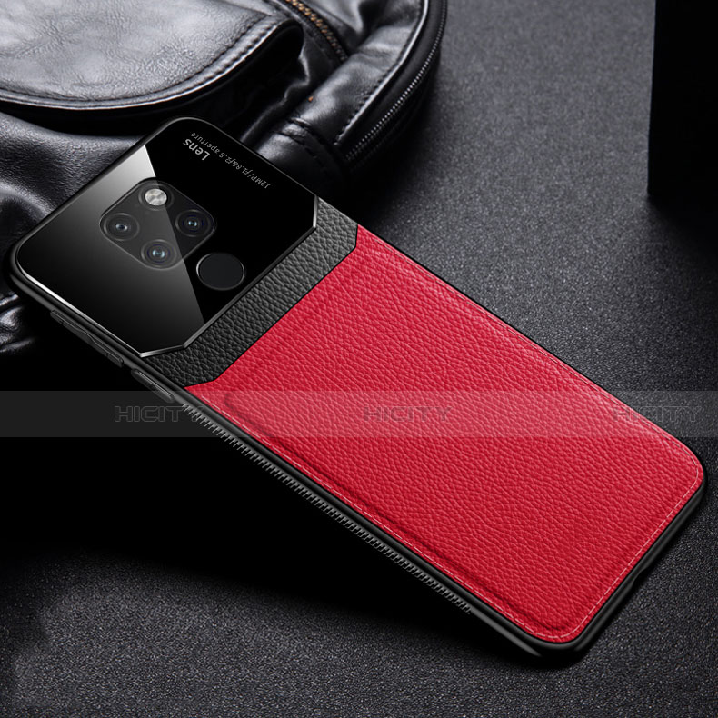 Funda Silicona Goma de Cuero Carcasa H01 para Huawei Mate 20 Rojo